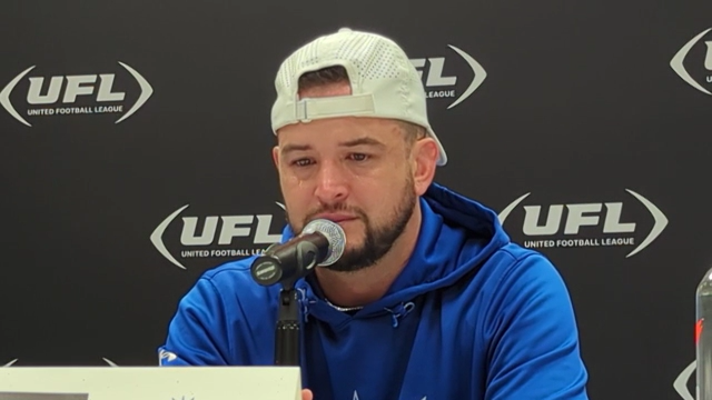 Battlehawks QB A.J. McCarron overcome with emotion as his sons look on after playoff loss